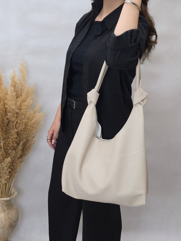 کیف زنانه دوشی با بند گره ای شل مدل شیک و جادار