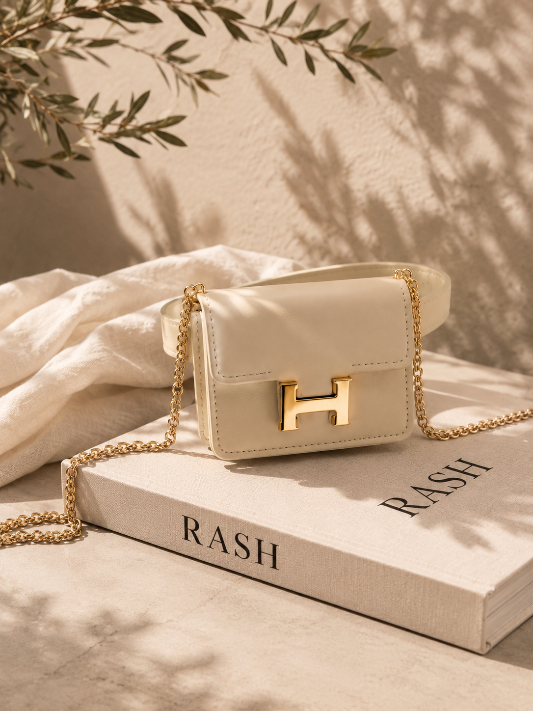 کیف مینی بگ زنانه هرمس (Hermès) مدل مجلسی با قفل H و بند زنجیری
